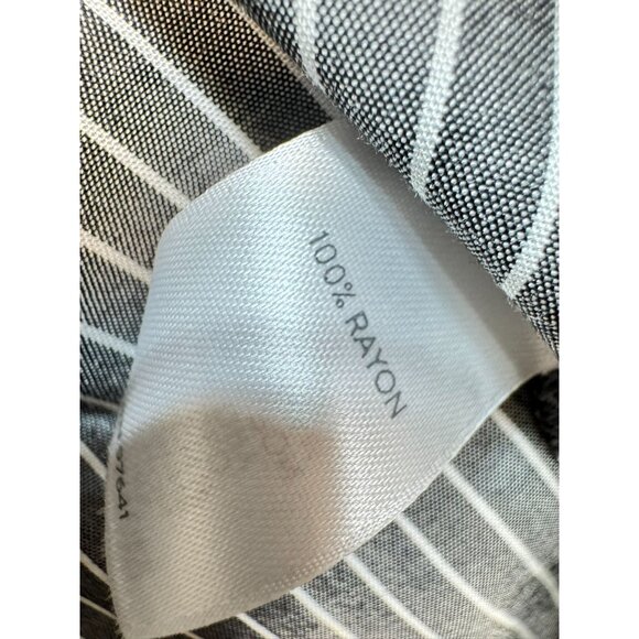 J. Jill Women's Rayon Button Down Shirt Stripe Size L White Gray Long Sleeve - Picture 4 of 13